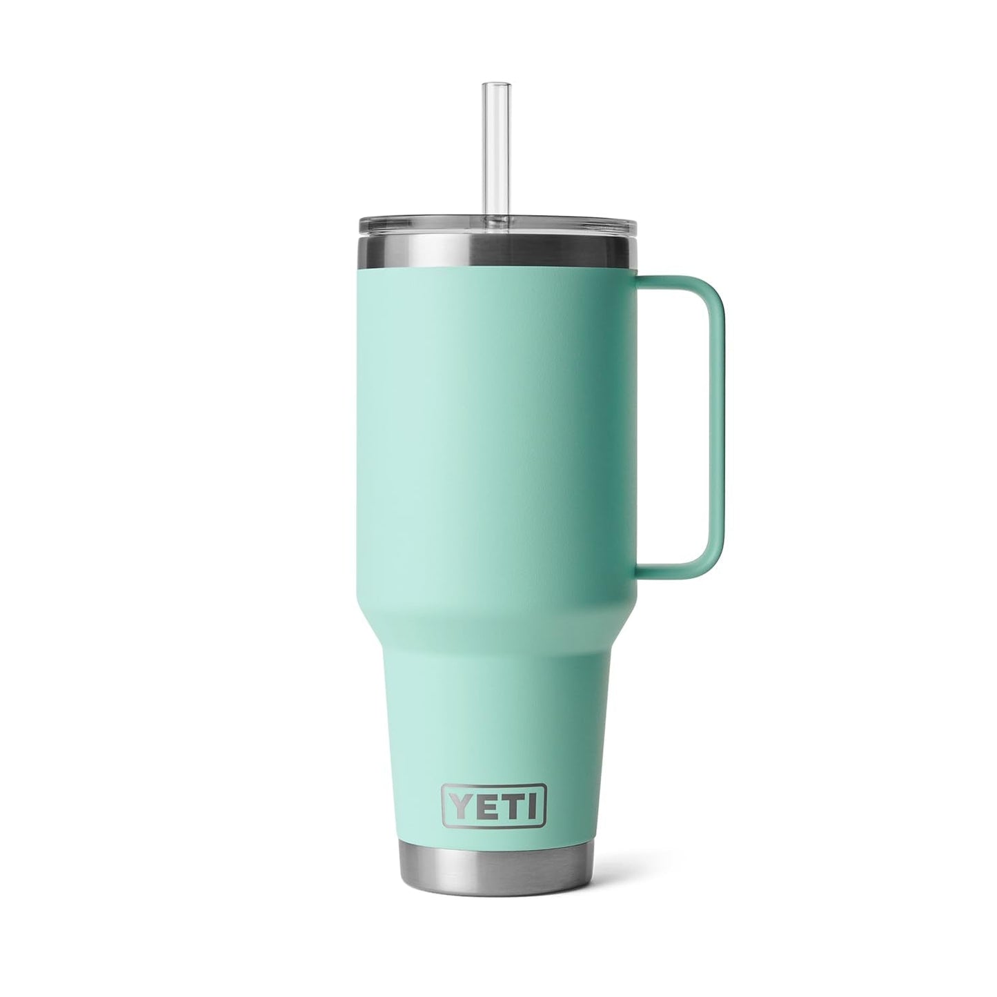 YETI Rambler 42 oz Tumbler with Handle and Straw Lid, Travel Mug Water Tumbler, Vacuum Insulated Cup with Handle, Stainless Steel, Seafoam