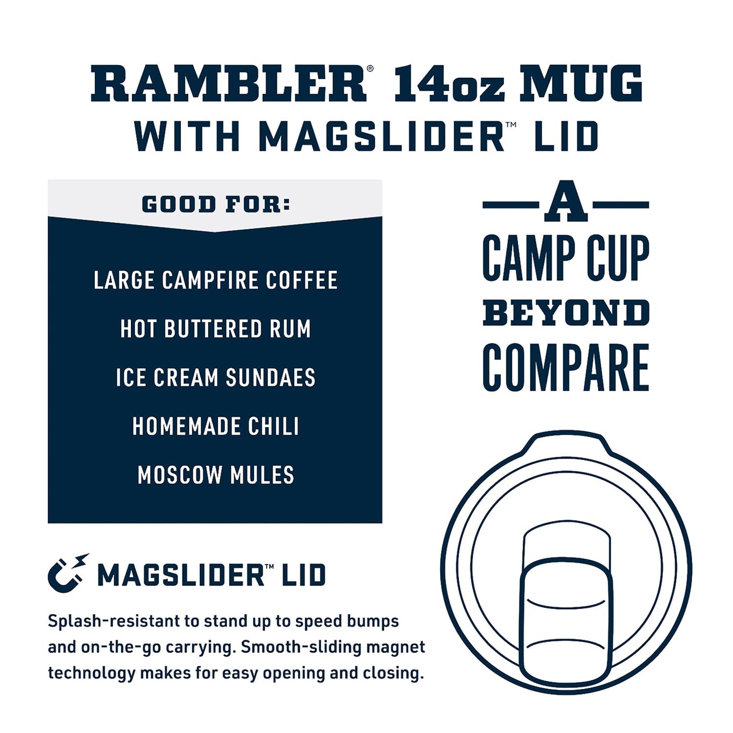 YETI Rambler 14 oz Stackable Mug, Vacuum Insulated, Stainless Steel with MagSlider Lid, Rescue Red