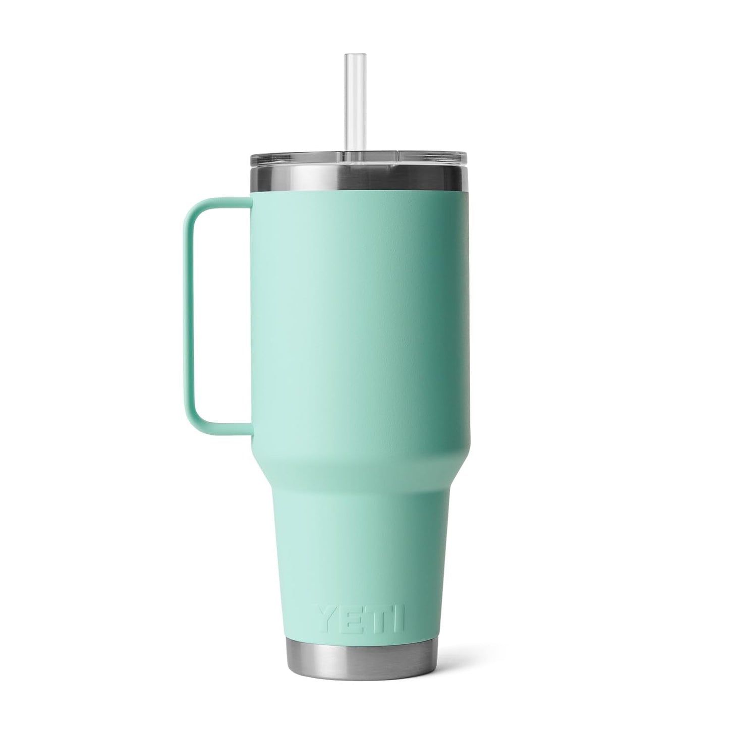 YETI Rambler 42 oz Tumbler with Handle and Straw Lid, Travel Mug Water Tumbler, Vacuum Insulated Cup with Handle, Stainless Steel, Seafoam