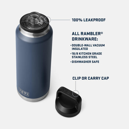 YETI Rambler 46 oz Bottle, Vacuum Insulated, Stainless Steel with Chug Cap, Rescue Red