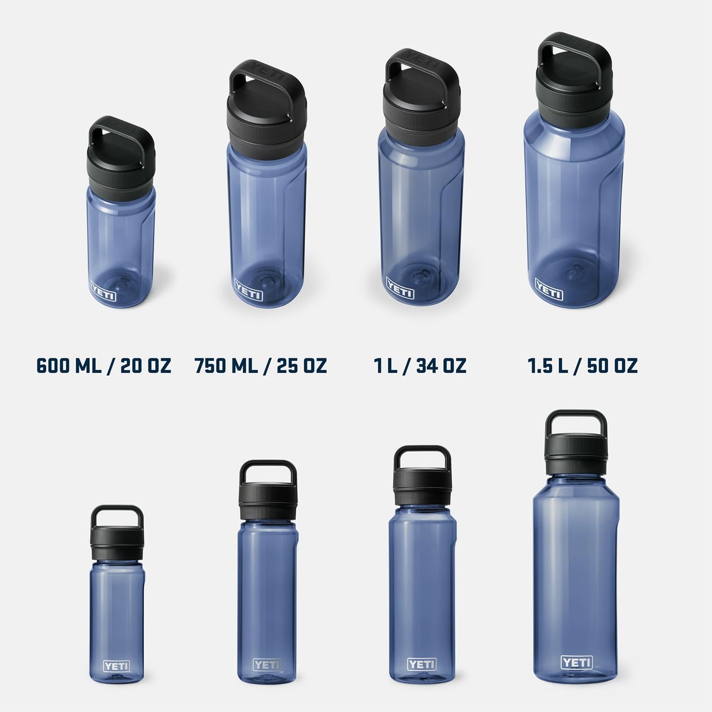 YETI Yonder 600 ml/20 oz Water Bottle with Yonder Chug Cap, Navy